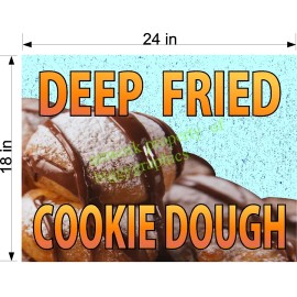 LOT OF 3 BANNERS 18" X 24" DEEP FRIED STRAWBERRIES COOKIE DOUGH AND BROWNIES