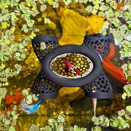 Tronco flotante para peces betta, túnel y hamaca para escondite, cueva de descanso para peces pequeños o camarones, alimentador flotante, anillo de alimentación, decoración para acuario (negro)