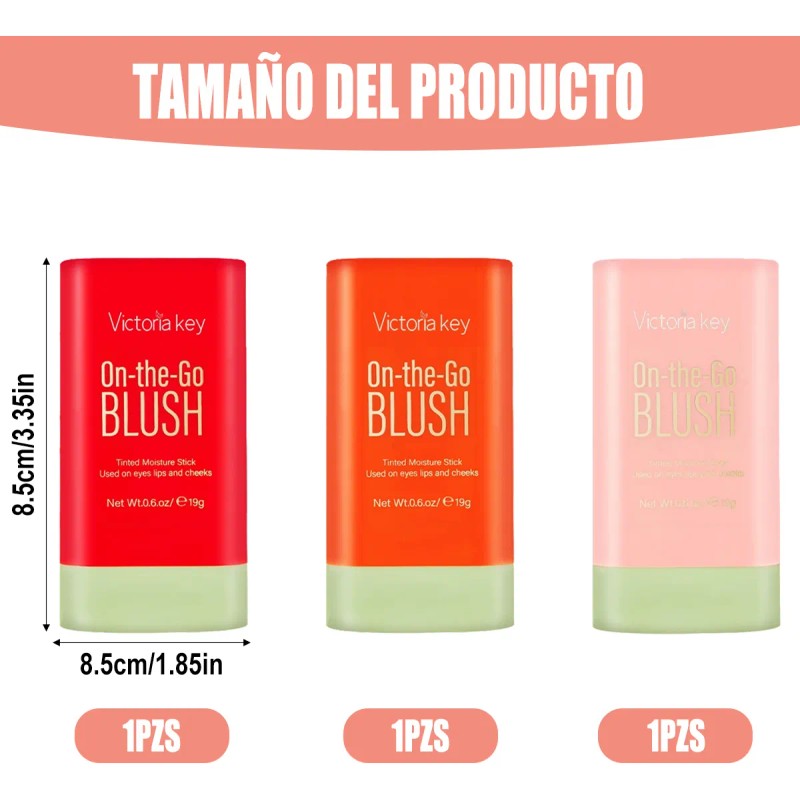 3pzs Maquillaje Colorete En Barra Labios Y Mejillas Natural