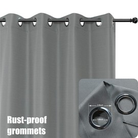 BONZER Extra Wide Waterproof Outdoor Curtains for Patio Heavy Privacy Sunlight Blocking Grommet Outside Curtains for Porch, Pergola, Gazebo, 1 Panel, 150W x 95L inch, Grey