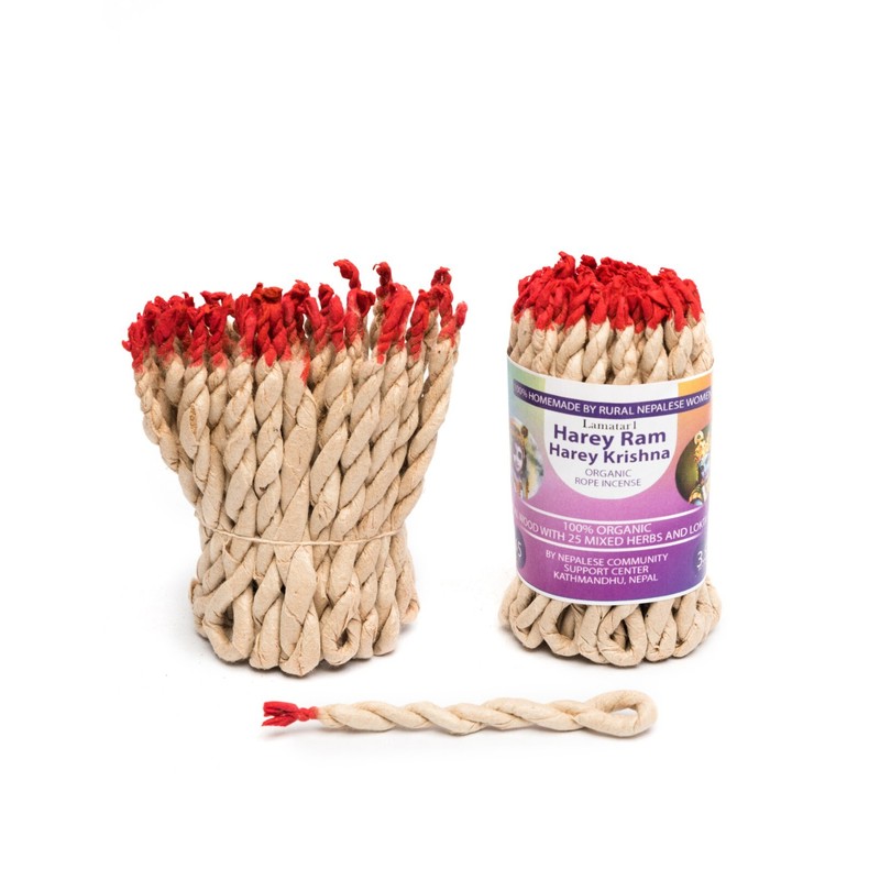 Lamatar1 Hare Ram Hare Krishna Natural Rope Incense Home Fragrance