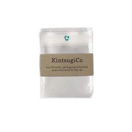 KintsugiCo 114mm x 114mm [4.5 x 4.5 inches] Self Seal Biodegradable Small Clear Square Favour Bags [Pack of 50]