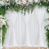 White Backdrop Curtains 6 Panels, 10 Feet Wrinkle-Free Polyester Photography
