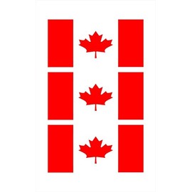 Canadian Canada Flag Hard Hat Biker Helmet Sticker Decal 2" x 1" Each (Pack of 3)