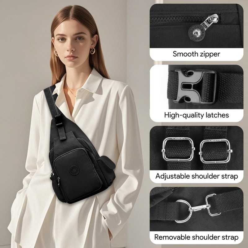 Indrnif Crossbody Shoulder Bag, Sling Bag, Oxford Fabric Sling Chest