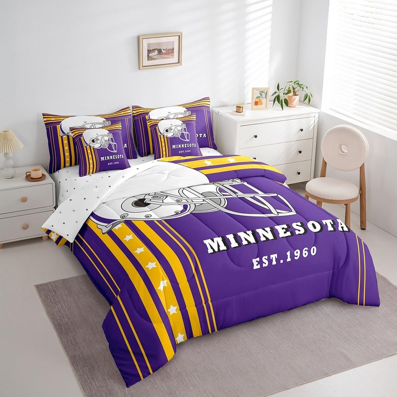 Twin Size 7-Piece Football Gifts Comforter Sets for Football Lovers
