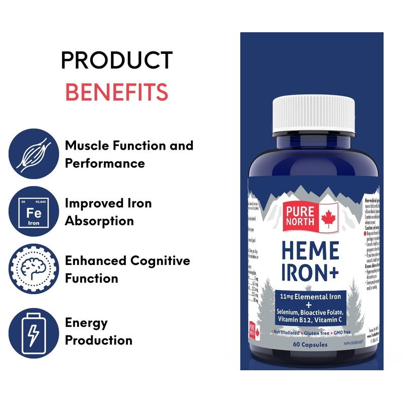 PURE NORTH NATURALS Pure North Naturals - Heme Iron 60