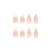 JUSTOTRY 24 Pcs Stiletto Almond False Nails Short, White French
