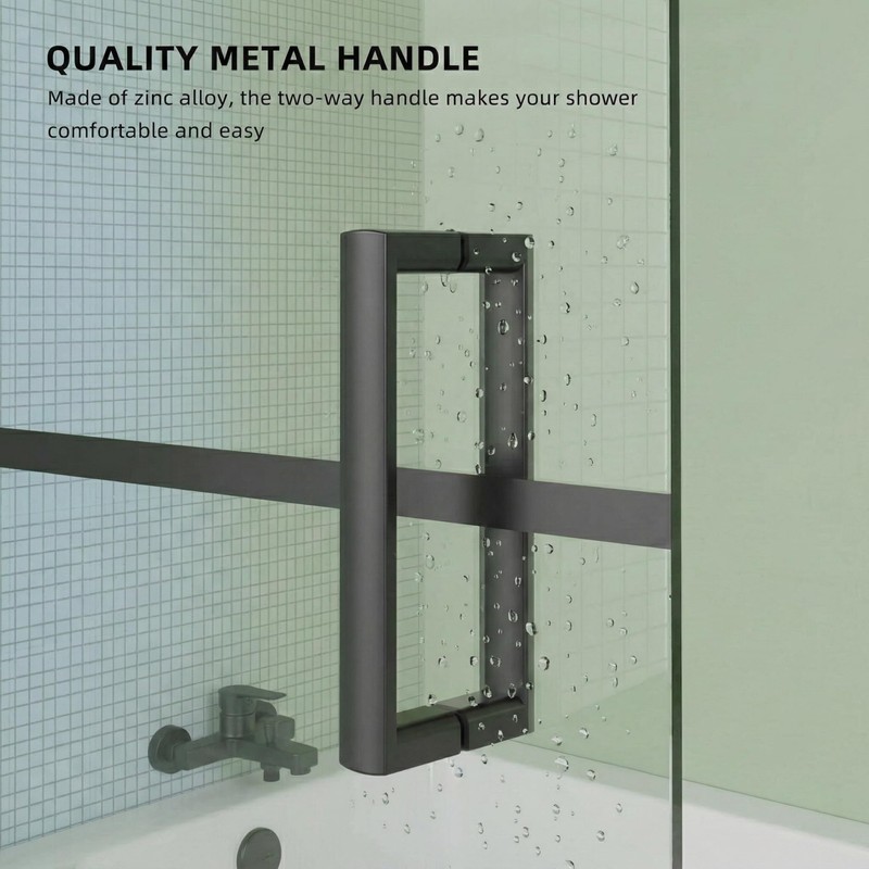 Bathtub Glass Shower Door 30" x 55", Pivot Swing Hinged