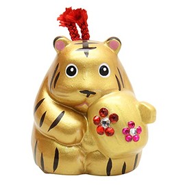 Yamakiikai 2019 Year of the Tora, Fukuzu Mascot, Zodiac Figurine, C-52, Gold F
