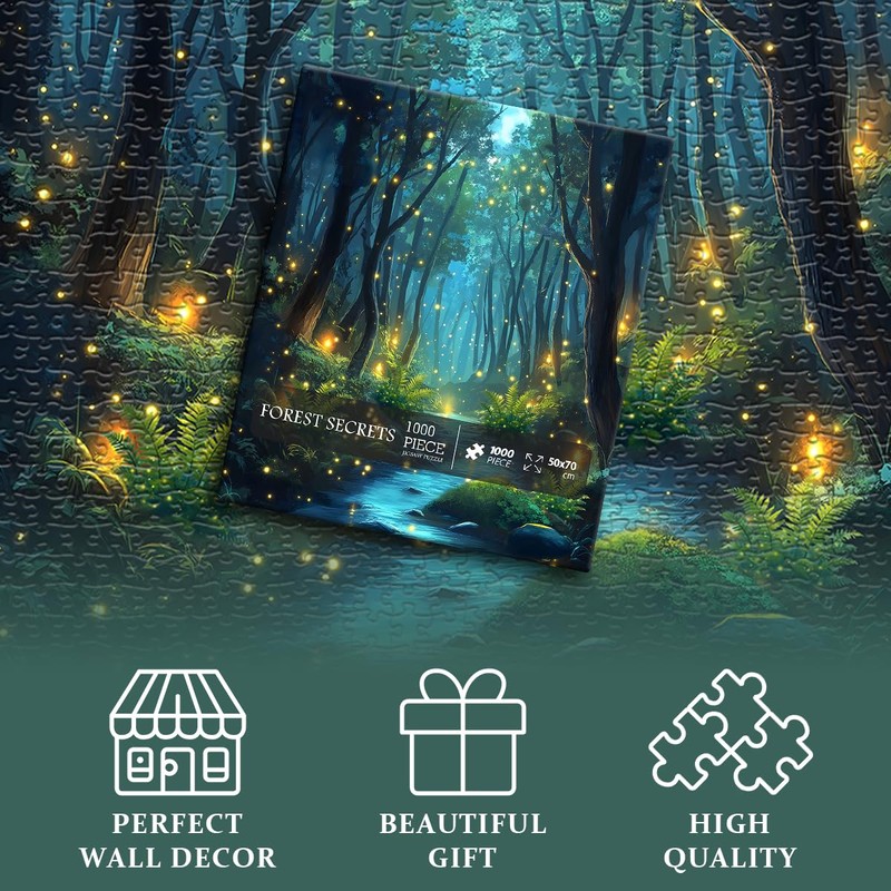 Impossible Puzzles for Adult 1000 Pieces, Magic Forest Fantasy Puzzle,Nature
