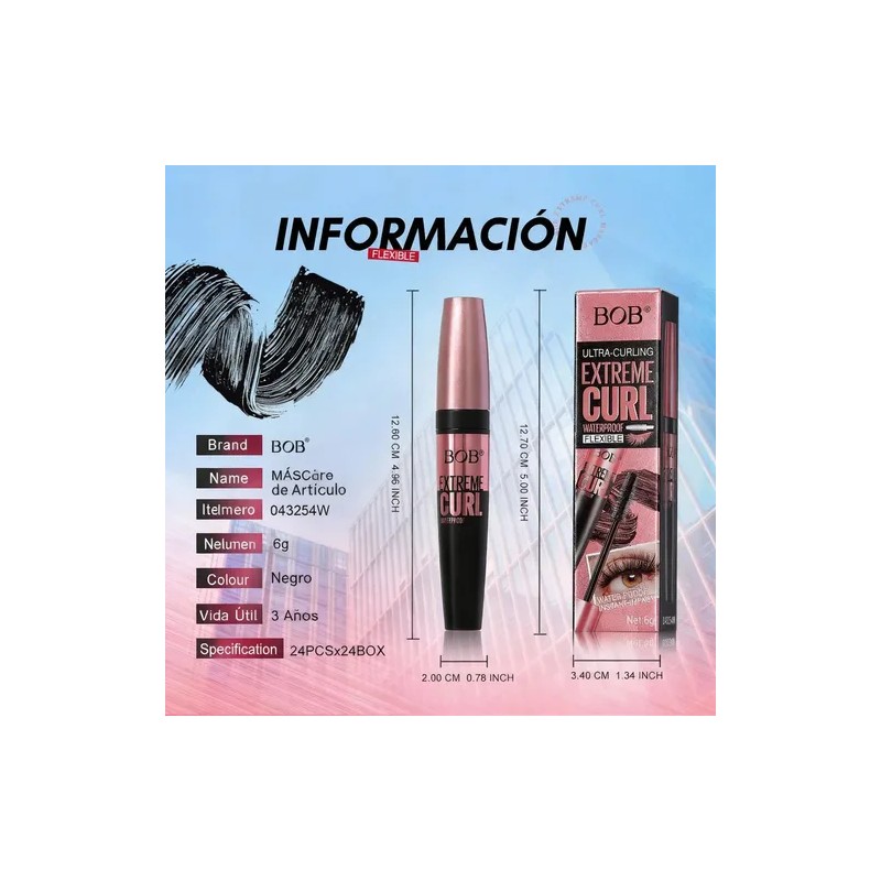 Máscara De Pestañas Volumen Y Alargador 60g Negro Rizador