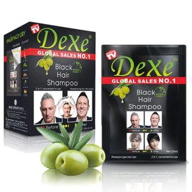 10 PCS Dexe Black Hair Shampoo Instant Hair Dye for Men Women Black Color - Simple to Use - Hair Dye Permanent - Last 30 days - Natural Ingredients, Hair Dye Shampoo Great Choice for Woman&Man