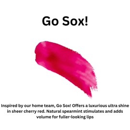 Boston Mints Go Sox! Lip Gloss (.25oz) -Vegan, gluten-free, cruelty-free formula with Aloe, Vitamins C & E, and a refreshing hint of spearmint extract for soft and hydrated lips.
