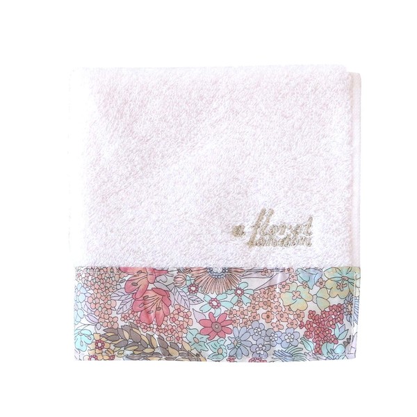 DDintex DDintex FLORET LONDON Color Hand Towel, Margaret Annie, Coral, 9.8 x 9.8 inches (25 x 25 cm) [With Liberty Print]