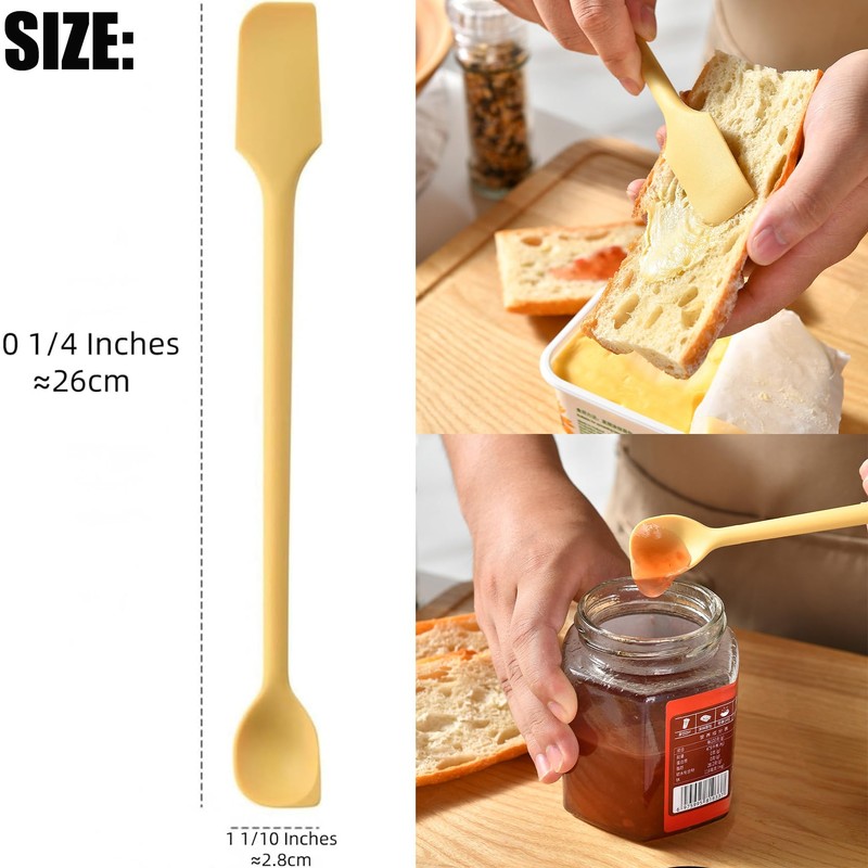 UCSAJI Silicone Jar Scraper Long Dual End Silicone Spatula Thin