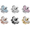 PIERCINGLINE Titanium Dermal Anchor Piercing Attachment Flower with 5 Crystals,