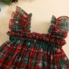 Infant Christmas Outfit Girl Square Neck Sleeveless Layered Tulle Dress