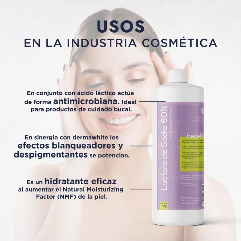HEBBE Lactato de Sodio 60% 1 kg | Humectante NMF