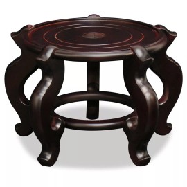 China Furniture and Arts US Seller - 7.5 Inch Dark Brown Chinese Wooden Planter Stand