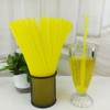 200PCS 10.2 Inches Disposable Decorative Yellow Plastic Straws for Birthday