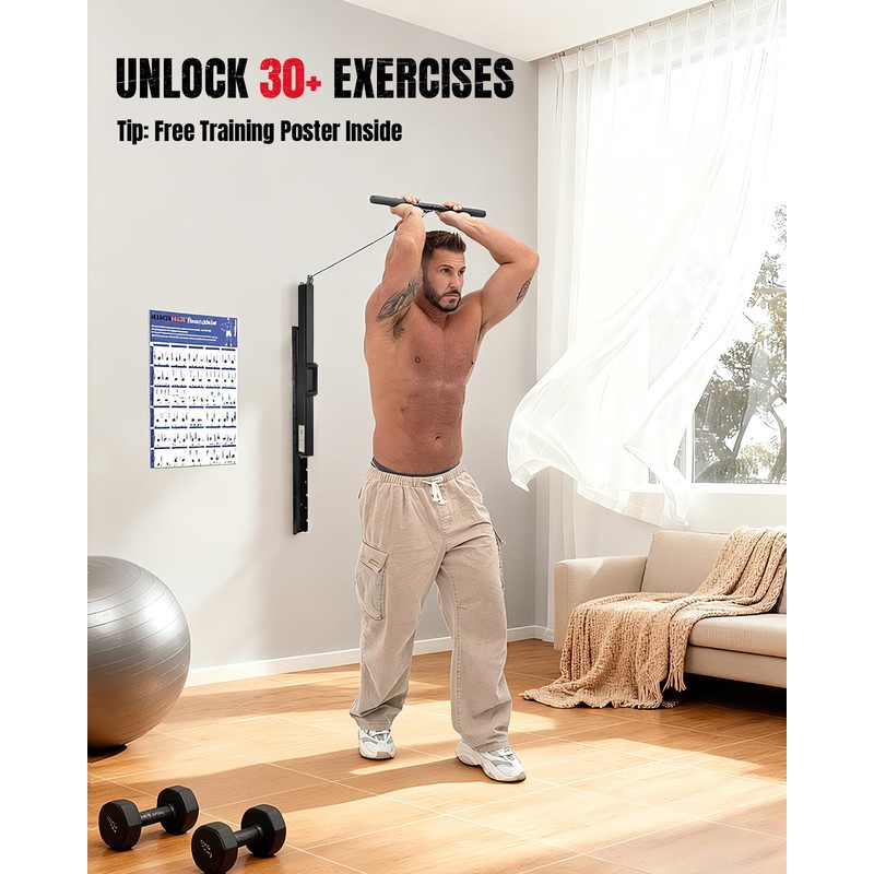 Cable Machine Home Gym, Wall-Mount Exercise & Workout Equipment (Gen