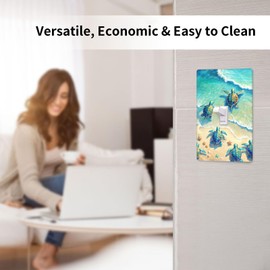 Beach Turtle Single Toggle Wall Plate Cover 1 Gang Light Switch Cover Decorative Faceplate for Bathroom Bedroom Kitchen Room Decor Wallplate 4.5 x 2.76 Inch