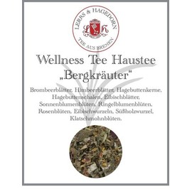 Lerbs & Hagedorn, Wellness Tea House Tea Mountain Herbs 250 g (approx. 21 Litres) Blackberry Leaves, Raspberry Leaves, Rosehip Seeds