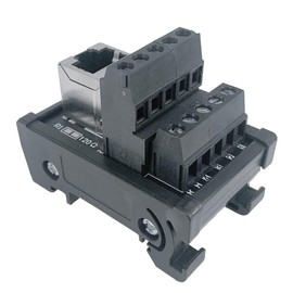 PENGLIN RJ45 8P8C DIN Rail Mount Ethernet Connector Distribution Breakout Board, 1 Way RJ45 Vertical Jack Connector