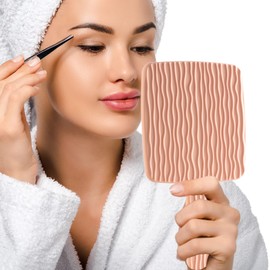 Jasefa Hand Mirror, Handheld Mirror with Handle for Makeup, Portable Cute Hand held Mirror for Shaving, Travel Men & Women(Pink)