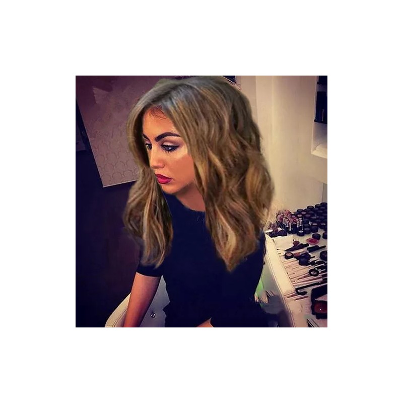 Qianailian Peluca Larga Y Duradera De Cabello Humano Castaño Para