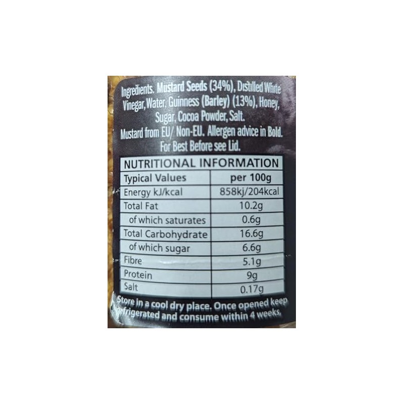 Shamrock Gift Comapny Guinness Wholegrain Mustard Made in Ireland by
