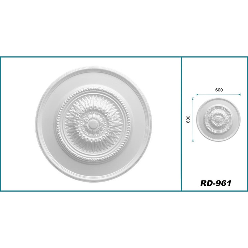HEXIM Stucco Rosette Polystyrene EPS White, Ceiling Rosette Round &