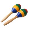 2PCS Color Wooden Orff Sand Ball Maraca Percussion Hand-cranked Musical