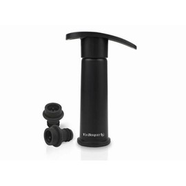 Vin Bouquet FIC 077 – Manual Vacuum Pump for Wine, 2 Stoppers Black