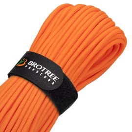 BROTREE Paracord 4mm 15M 9 Strands 100% Nylon Rope Type 3 Parachute Cord for Survival, Outdoor, Bracelet, DIY - 280kg Breaking Load (Orange)