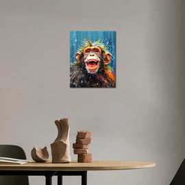 TUMOVO DIY Paint by Number Colorful Monkey, Chimpanzee Paint by Numbers for Adults, Abstract Adult Paint by Numbers on Canvas Wall Art, Paint by Numbers for Adults Beginner, 16x20 inch