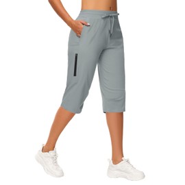 Women's Long Shorts 15" Below The Knee Capri Hiking Shorts Quick Dry Lightweight Outdoor Casual Crop Pants Cargo