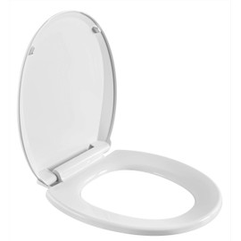Heavy Duty Round Front Slow Close Toilet Seat Cover with Hassle-Free Installation Kit, Easy Clean Hinges, Quiet Close Seat for American Standard, Kohler, Toto Toilet, White