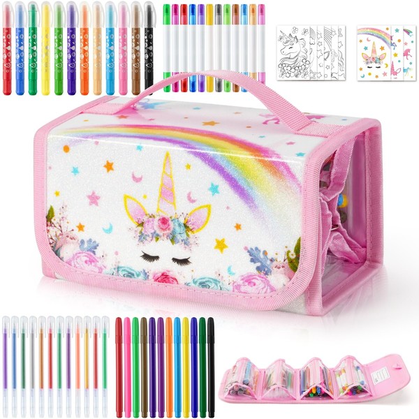 WERNNSAI Unicorn Writing Set Colouring Set - 56 Pieces Felt