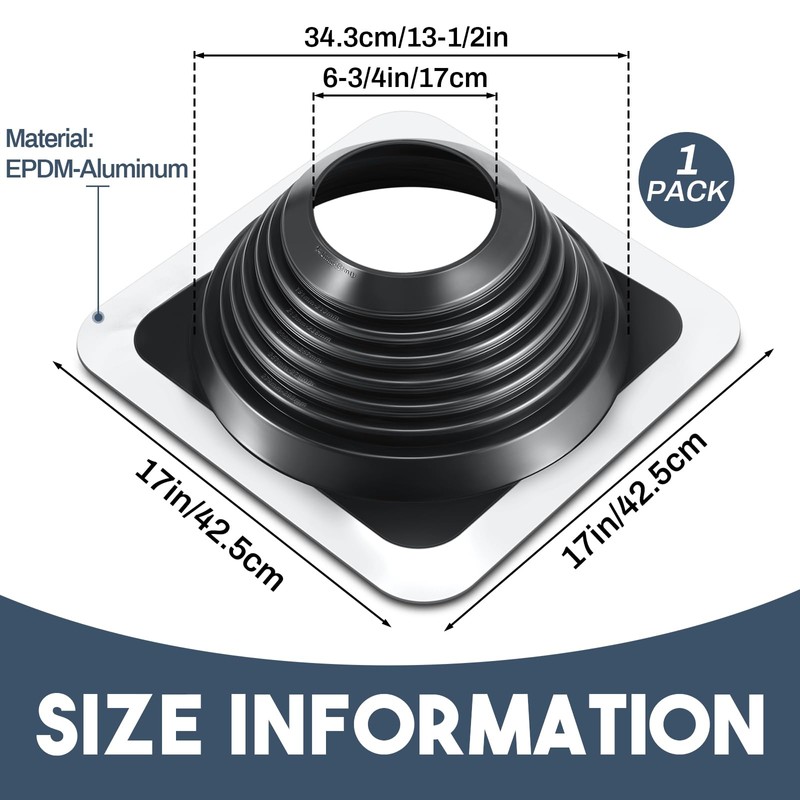 Yaocom #8 Metal Roof Vent Boot Flashing Chimney Roof Boot
