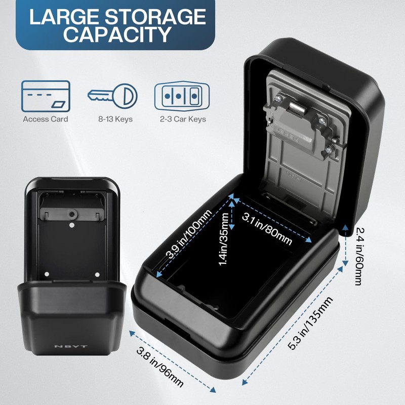 NBYT Portable Combination Lock keybox, Wall Mount,For House Keys Key