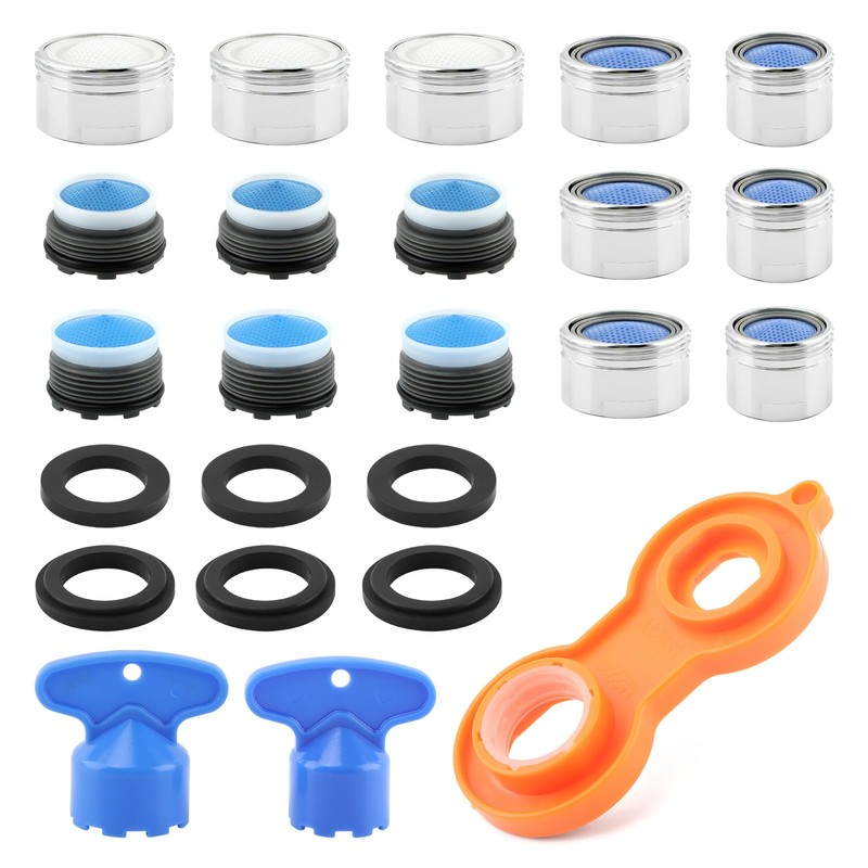 15pcs Faucet Aerator Replacement for Sink,with 6 Washers 2 Faucet