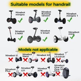 GLDYTIMES HandleBar Fit for Segway Ninebot S Smart/mini PRO/mini LITE Self-balance Scooter Hoverboard Adjustable 3in1 Function with Hand Grip, Leg Clamp, Kickstand - Release Knee Bar Pressure