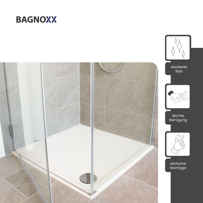 Bagnoxx 1x Shower Frame Duschlippe PVC with Lip for Glass