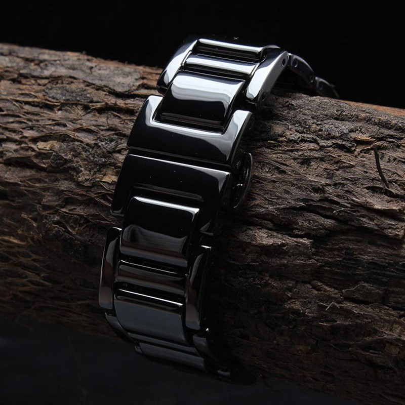 Kai Tian 20 mm Black Ceramic Watch Strap, Quick Release