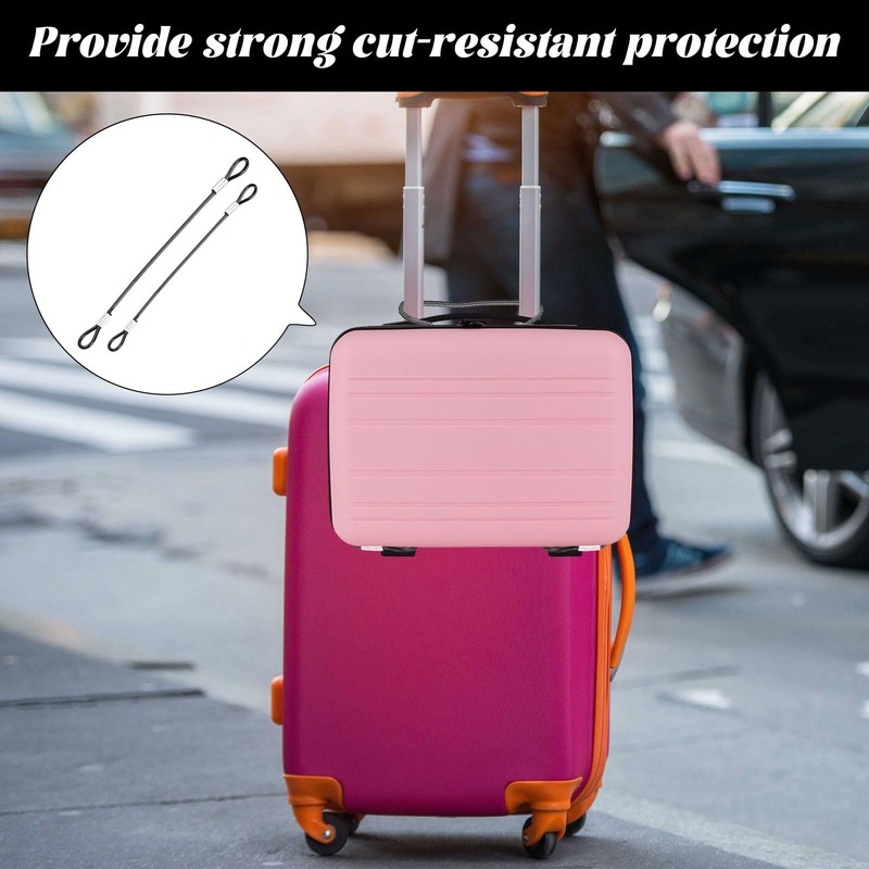 Safety Cable Lock,4PCS 8"" & 4PCS 12"" Black Stainless Steel