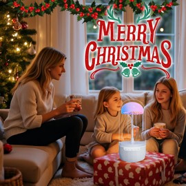 Jellyfish Lamp Bluetooth Speaker - Color Changing LED Night Light with 7 Dynamic Modes, Portable Wireless Audio for Kids, Teens, Adults - Unique, Desk Decor, and Mood Light (Orange)