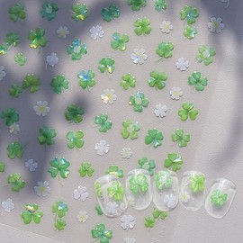 [Lungs_62] Lucky Green 3D Nail Sticker Four-Leaf Embossed Sticker (46377254) / [룽스_62]행운듬뿍 초록초록 3D네일스티커 네잎 엠보스티커 (46377254)