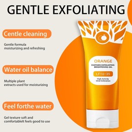 Orange Whitening Exfoliating Brightening Gel,Orange Exfoliating Gel Scrub, Deep Clean Pores Remove Blackheads Moisturize Skin for All Types Skin (1 pc)